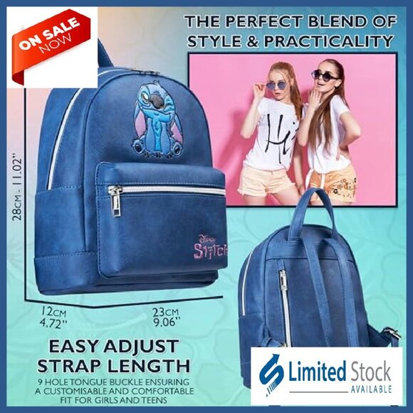 Mini Daypack with Adjustable Straps, Multiple Pockets for School Travel